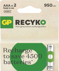 Bateri të rikarikueshme GP ReCyko AAA 950mAh, NiMH, set 2 copë