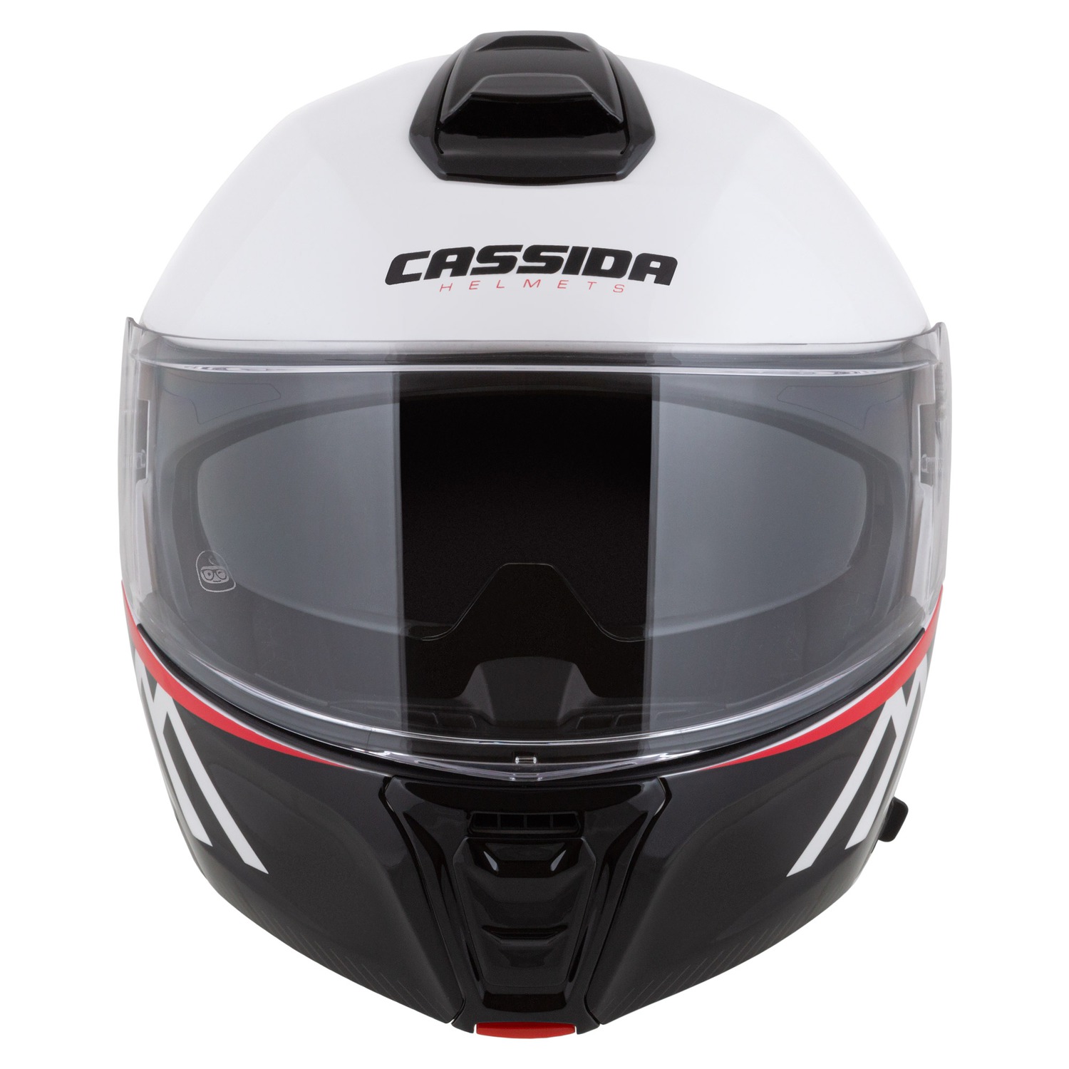 Kaskë moto CASSIDA Modulo 2.1 Compass, touring, Pinlock ready, e bardhë perlë e zezë e kuqe argjend