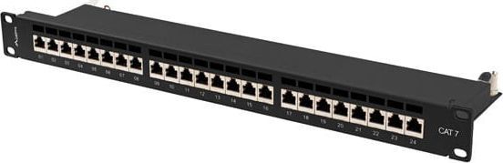 Patch panel Lanberg 1U, 19", 24x RJ-45, Cat.7, i zi