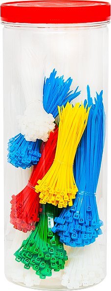 Set lidhëse kabllosh Nylon, 1000 copë, shumëngjyrëshe, rezistente