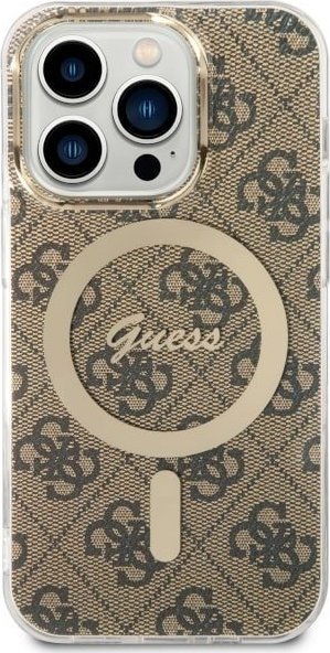 Mbështjellës telefoni Guess GUHMP14LH4STW, për iPhone 14 Pro, 4G MagSafe, kafe