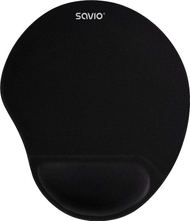 Mousepad Savio MP-02, xhel për kyçin e dorës, ergonomik, i zi