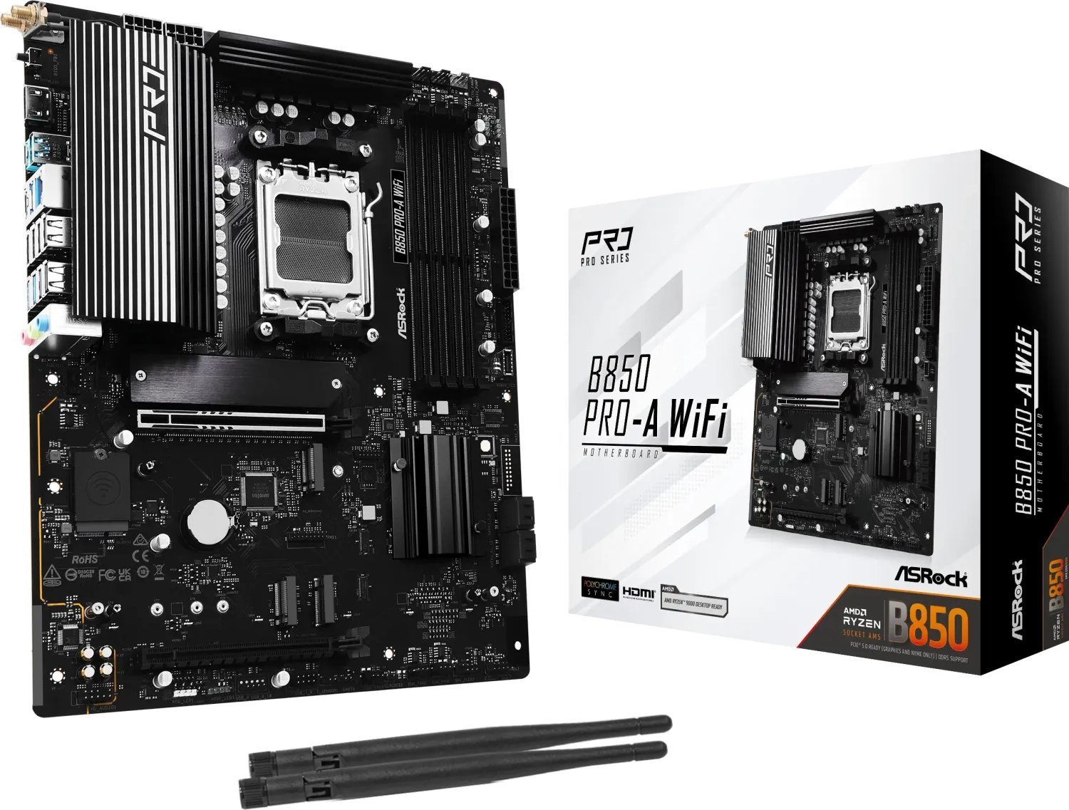 Pлоча Asrock B850 Pro A WiFi, AMD AM5, DDR5, ATX