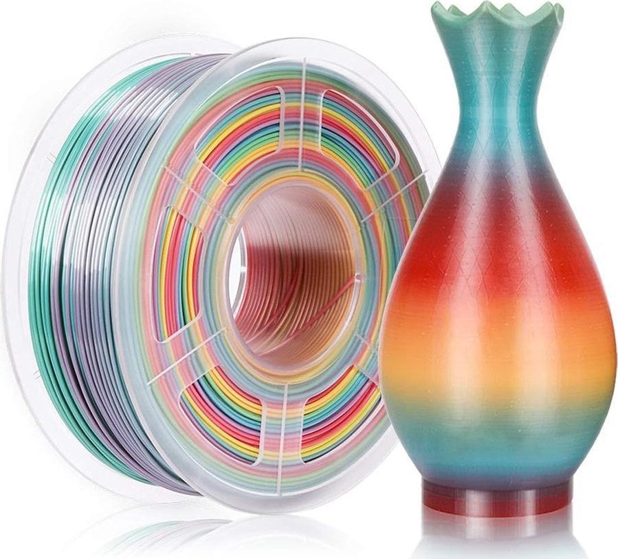 Filament 3D Sunlu PLA, 1.75mm, 1kg, rainbow shumëngjyrësh