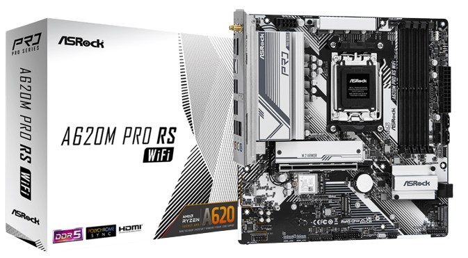 Pllakë amë Asrock A620M Pro RS WiFi AMD A620 Socket AM5 micro ATX