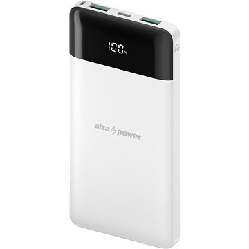 Powerbank AlzaPower Parade, 10000 mAh, Power Delivery 22.5W, i bardhë