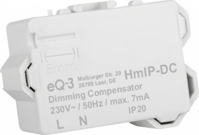 Aksesor dimmeri Homematic IP Dimmer Compensator, për sistem ndriçimi LED, kompakt, i bardhë