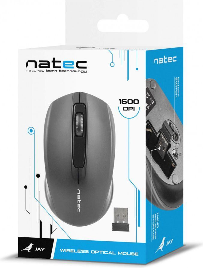 Maus Natec Jay, wireless, USB, i zi