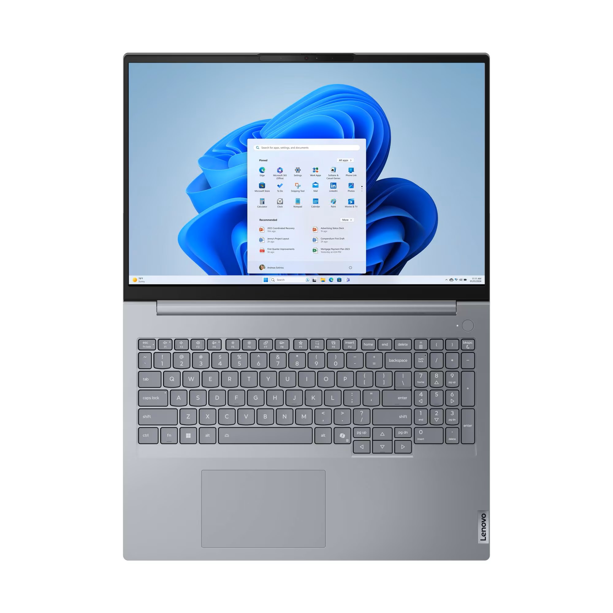 Laptop Lenovo ThinkBook 16 G8 IAL, 16", Intel Ultra Core 7 255H, 16GB RAM, 512GB SSD, Intel Arc 140T, i hirtë