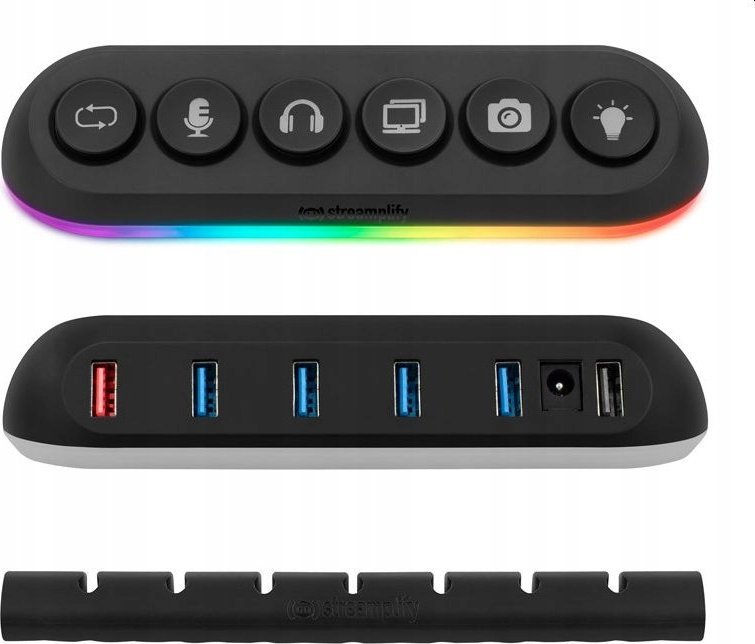 USB HUB Streamplify HUB DECK 5, 4x USB 3.0, RGB, i zi