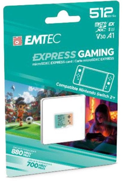 Kartë memorie EMTEC Express Gaming MicroSD, MicroSD Express 7.1 PCIe NVMe, shpejtësi leximi 880MB/s, shpejtësi shkrimi 700MB/s