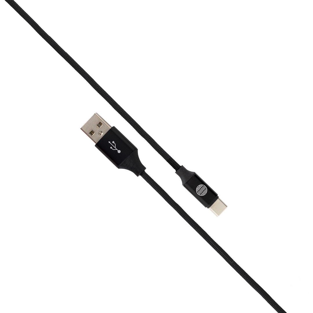 Kabllo USB-A në USB-C Our Pure Planet, 1.2m, e zezë 