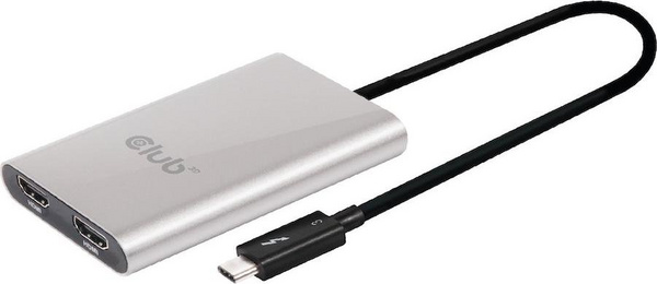Adapter USB Club 3D Thunderbolt 3 në HDMI 2.0, 2 monitorë, 4K 60Hz