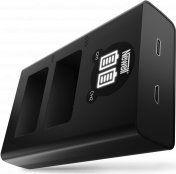 Karikues dykanalesh Newell DL-USB-C për EN-EL25, USB-C dhe Micro USB, për Nikon, i zi