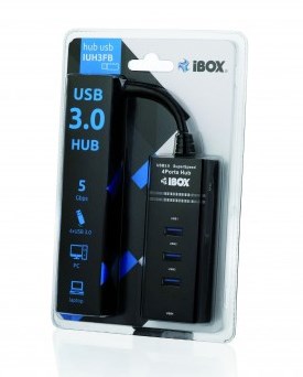 USB HUB iBOX IUH3FB, 4x USB-A 3.0, 50 cm, i zi