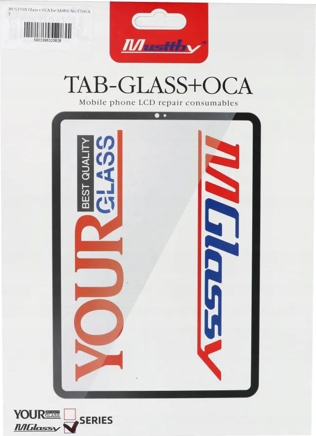 Предно стакло MUSTTBY со OCA, Samsung Galaxy Tab A7 10.4 2020 T500, резервен дел