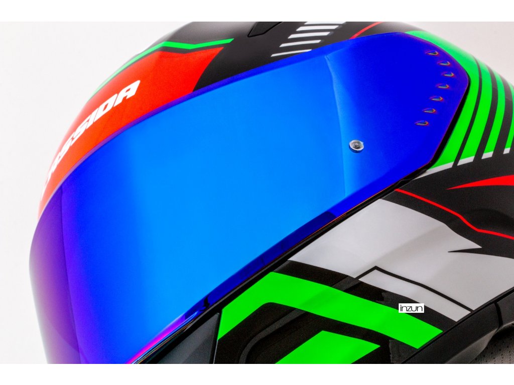 Helmetë moto CASSIDA Aero Drome 2026, integrale, polikarbonat, e zezë metalike kuqe gjelbër bardhë