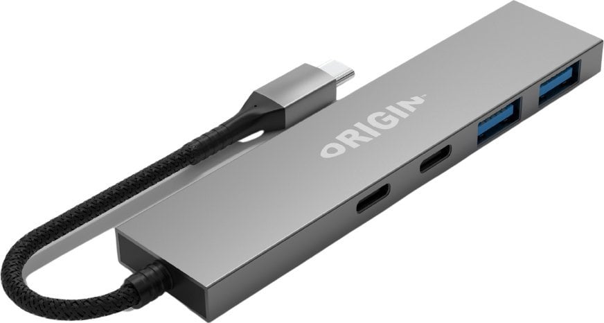 HUB USB Origin Storage OS-HUB-USB3/C, 4 porta, 2x USB 3.2 dhe 2x Type C, gri