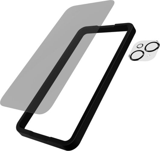 Заштита за екран Tech21 Impact Glass Privacy, за iPhone 15 Plus, со заштита за камера, проѕирна