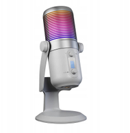 Mikrofon Rampage Diyez, kondensator USB, RGB, i bardhë