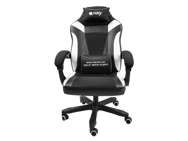 Karrige lojërash Fury Avenger M+, 150 kg, e zezë/e bardhë