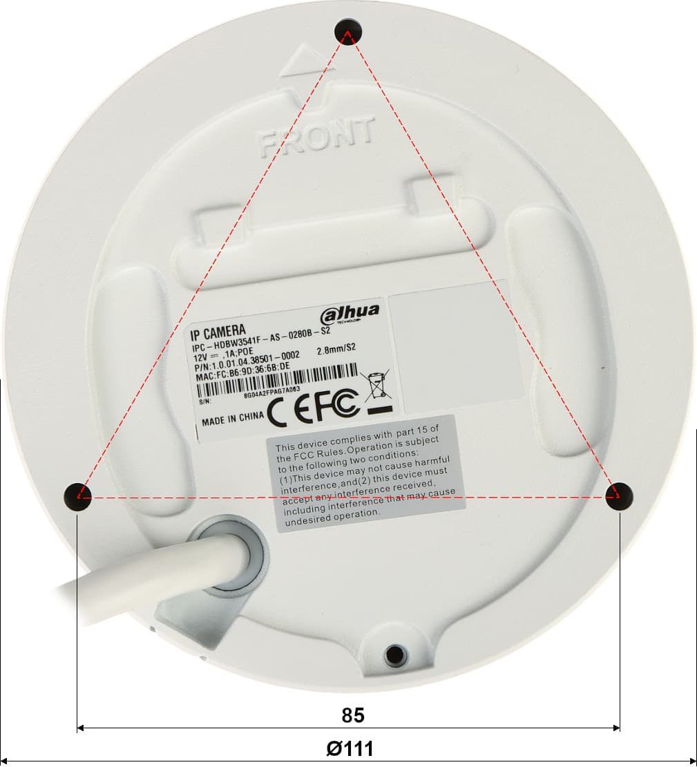 Kamerë IP Dahua IPC-HDBW3541F-AS-0280B-S2, 5MP, lente 2.8mm, e bardhë