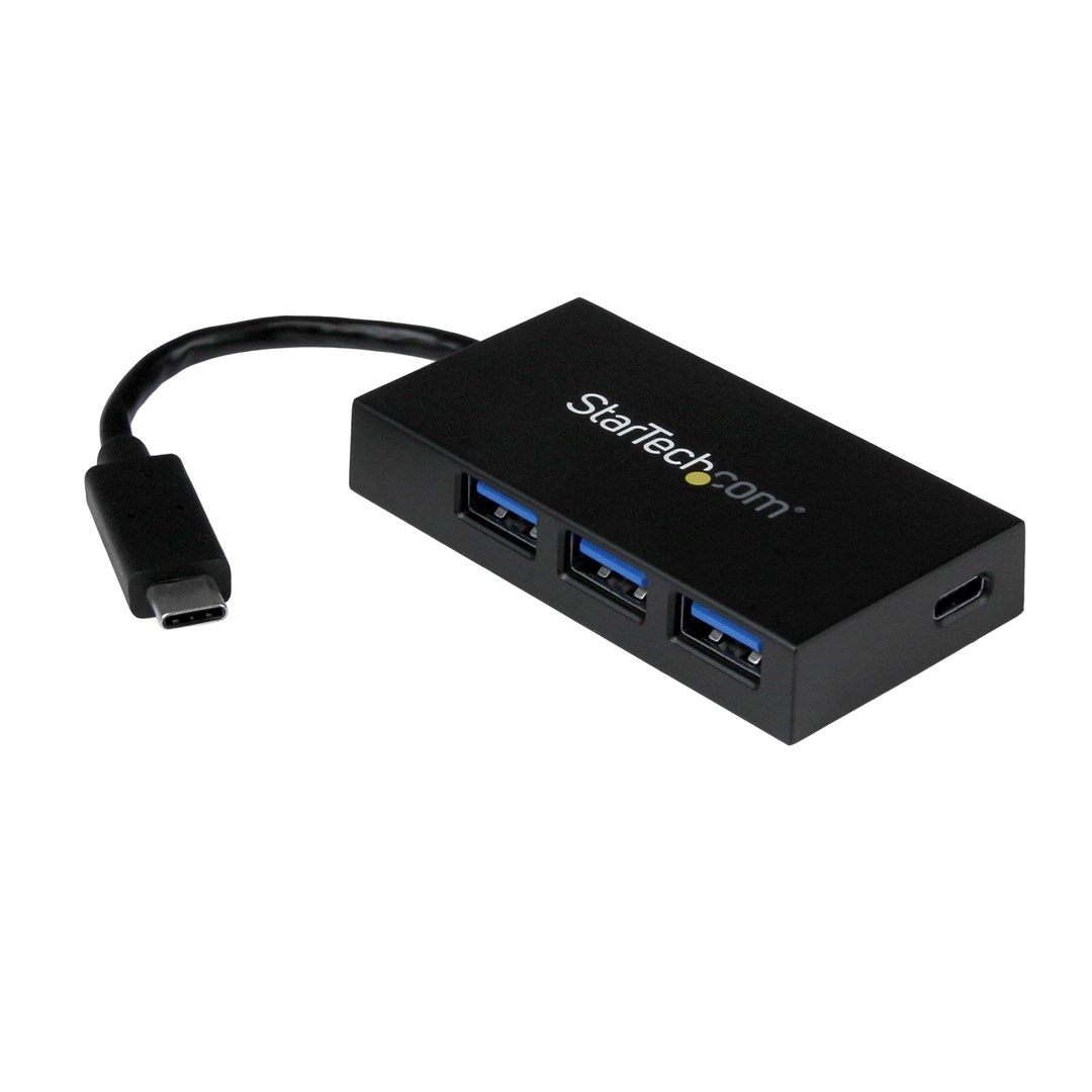 Qendër USB StarTech HB30C3A1CFB, USB-C, 4-Port, e zezë