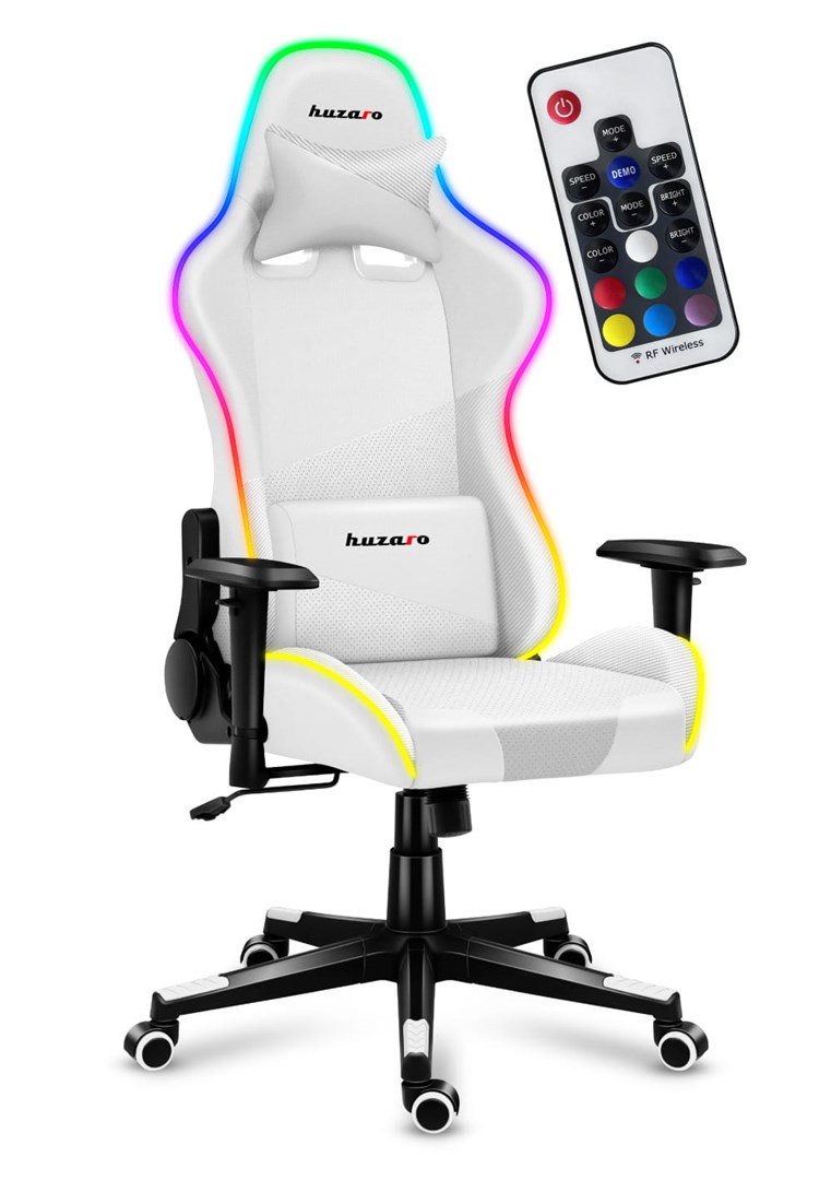 Karrige lojërash HUZARO FORCE 6.2, RGB LED, e bardhë