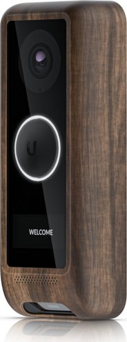 Kapak dekorativ zile dere Ubiquiti UVC G4 Doorbell, polikarbonat, pamje druri, kafe