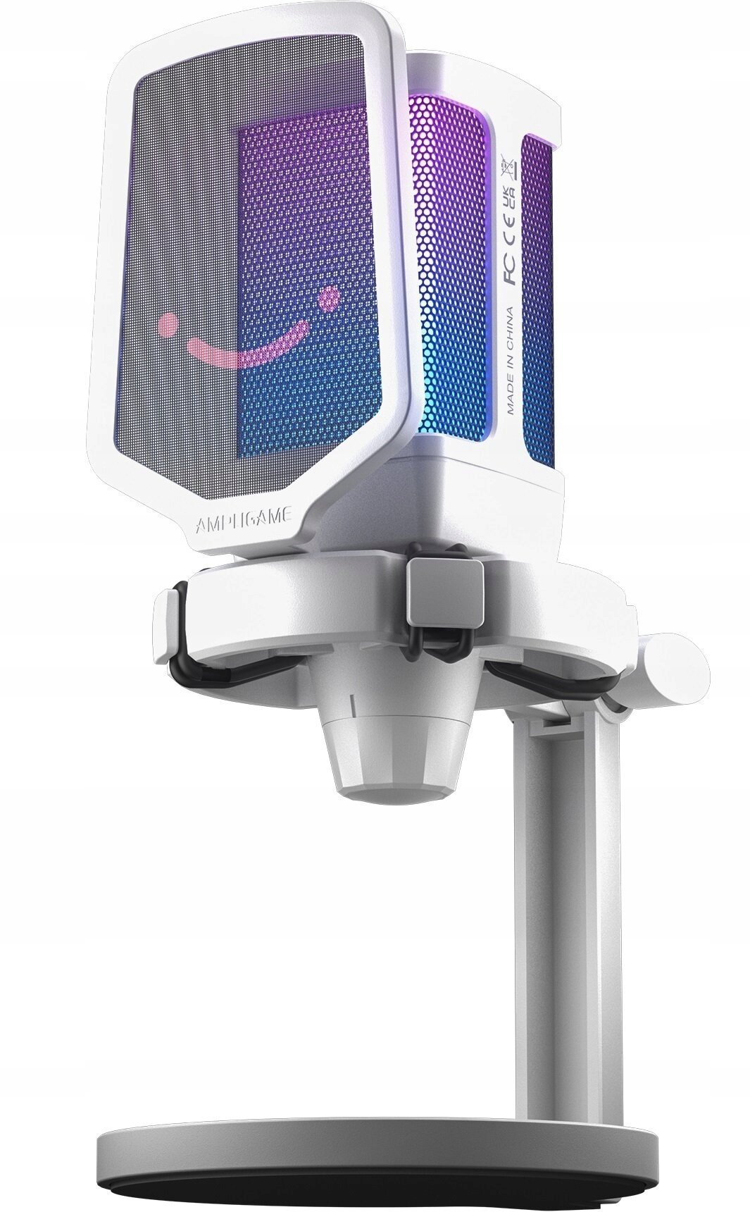 Mikrofon kondensator ME6S, USB për PC, me qëndrues dhe RGB, i zi