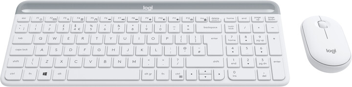 Set tastierë + maus Logitech MK470 Slim Wireless Combo, US, i bardhë