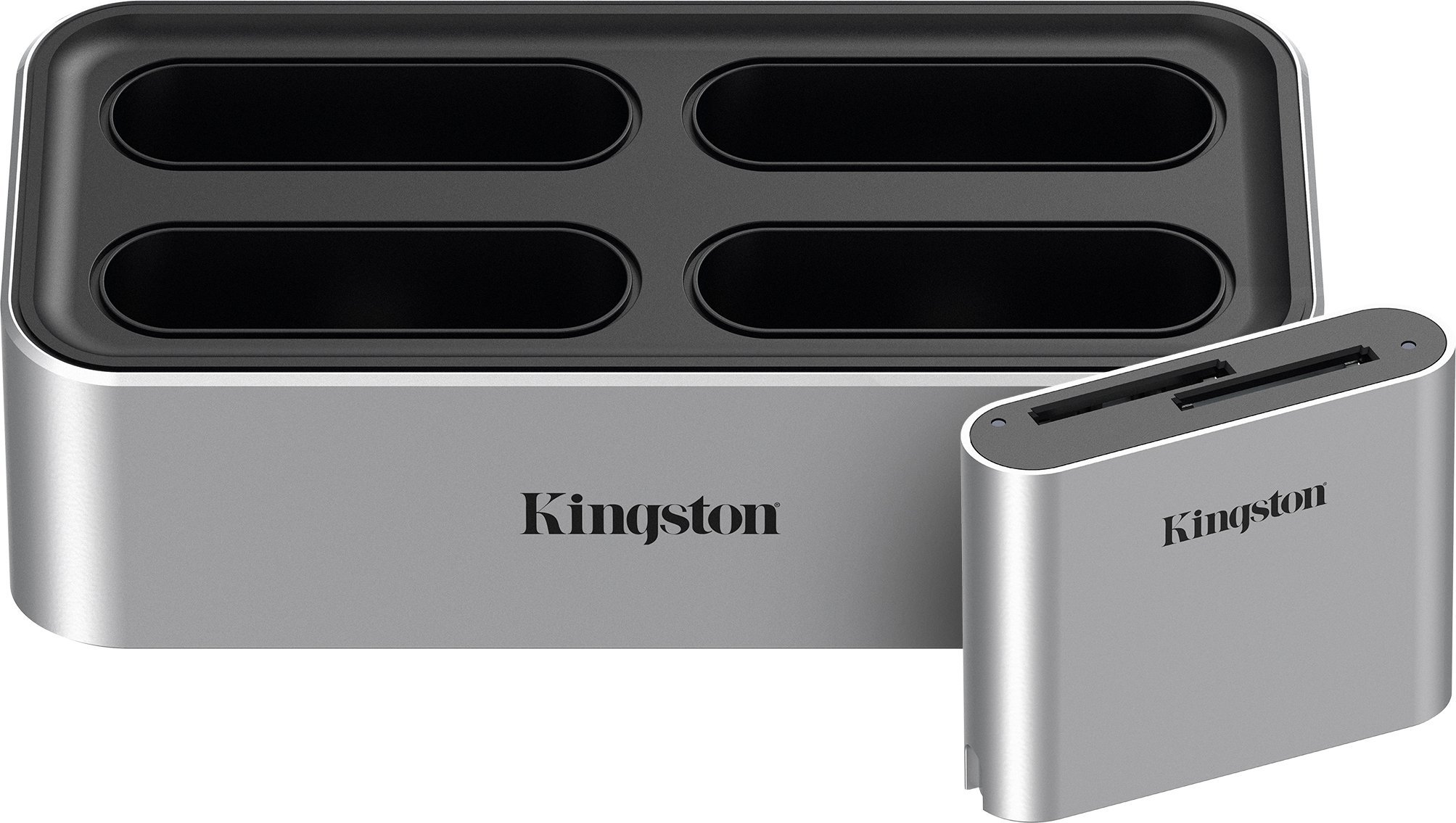 Dock stacion Kingston Workflow Station, USB-C 3.2 Gen2, lexues dyfishtë SD UHS-II, gri