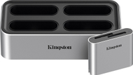 Dock stacion Kingston Workflow Station, USB-C 3.2 Gen2, lexues dyfishtë SD UHS-II, gri