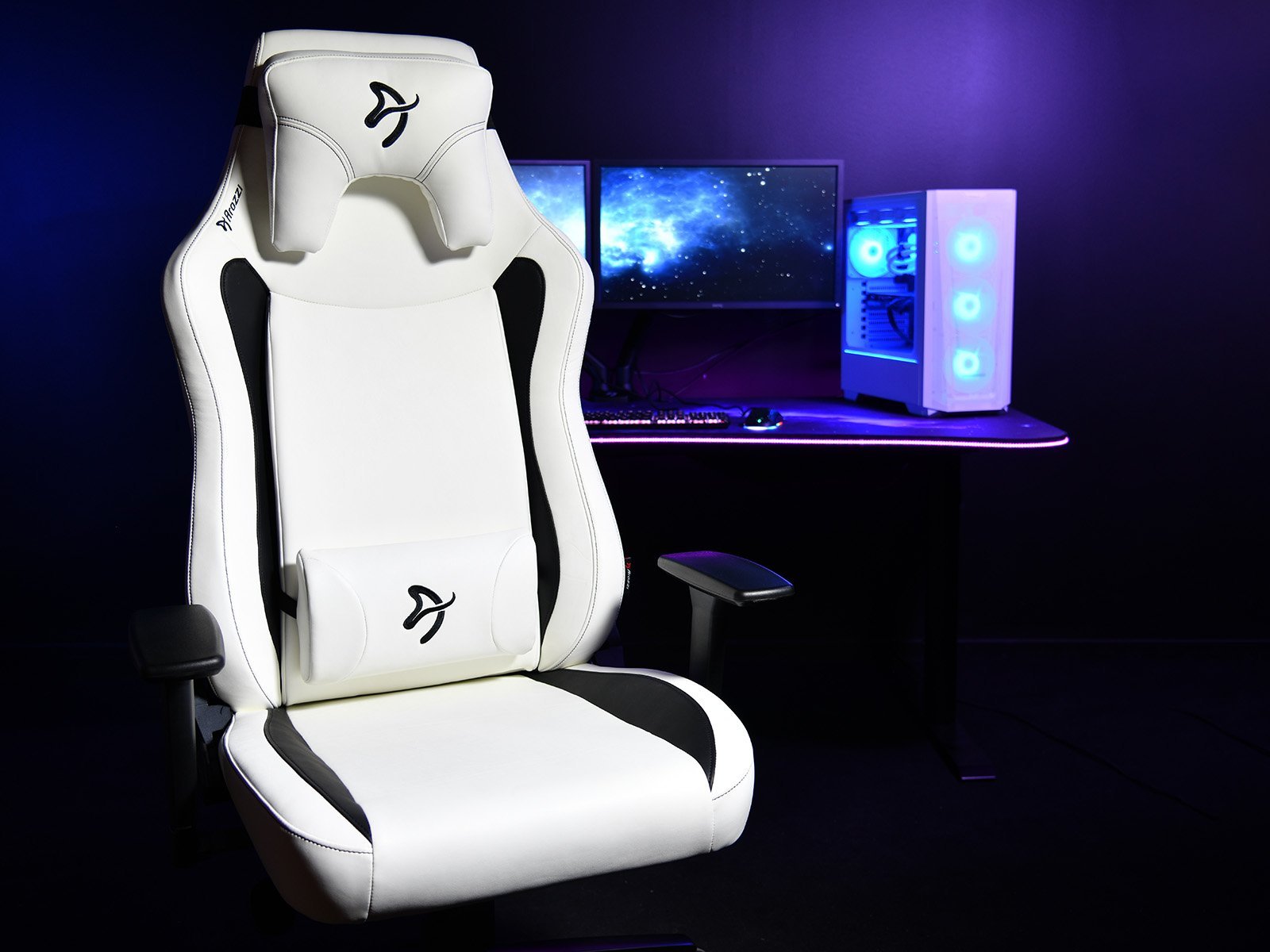 Karrige gaming Arozzi Vernazza XL, Soft PU, ergonomike, e bardhë