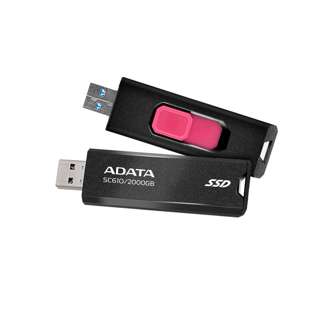 Flash drive ADATA SC610, 2 TB, USB Type-A, 3.2 Gen 2, e zezë