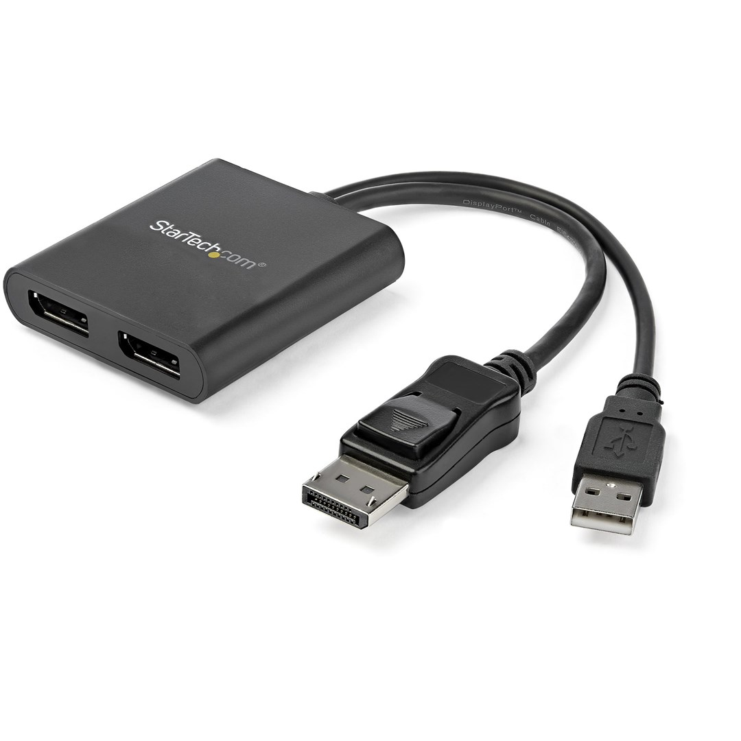 Ndarës video MSTDP122DP, DisplayPort në 2x DisplayPort, 4K 30Hz, i zi