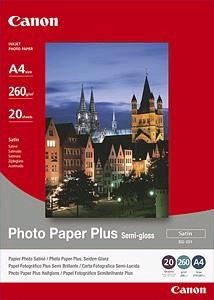 Letër fotografike Canon Photo Paper Plus Semi Gloss 20x25cm, 20 fletë, e bardhë