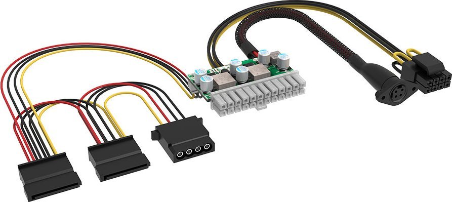 Adapter energjie Akasa Compact Power 200, 24 pin ATX, 4 pin DIN, 200W