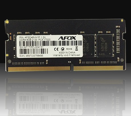 Memorie RAM Afox AFSD48VH1P, 8GB, DDR4, 2133MHz, SODIMM, e zezë