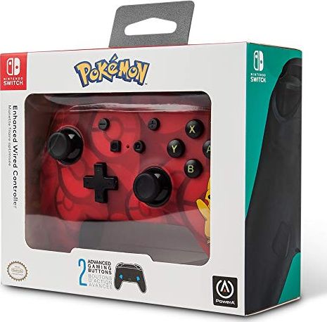 Kontrollor me kabllo PowerA Pokemon për Nintendo Switch, Enhanced, dizajn Pikachu, i verdhë