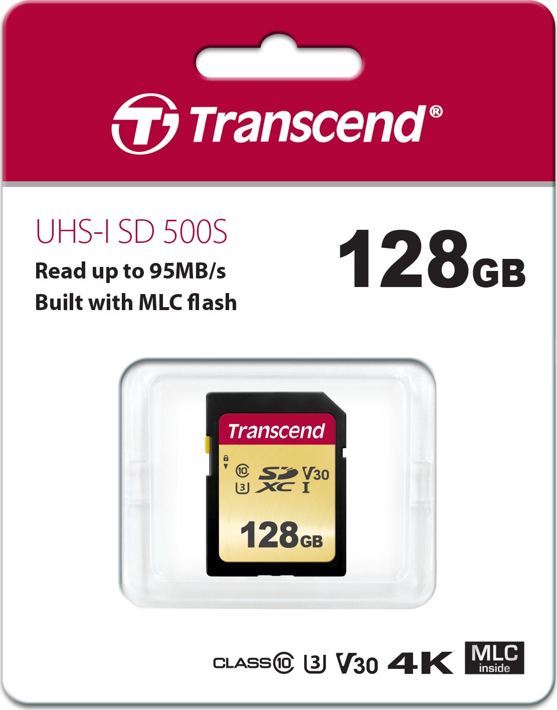 Kartë memorie Transcend SDXC 500S, 128GB, UHS I U3