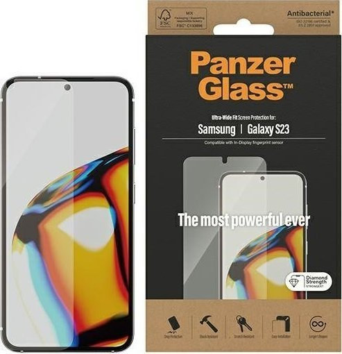Qelq mbrojtës PanzerGlass Ultra Wide Fit, për Samsung Galaxy S23 S911, transparent