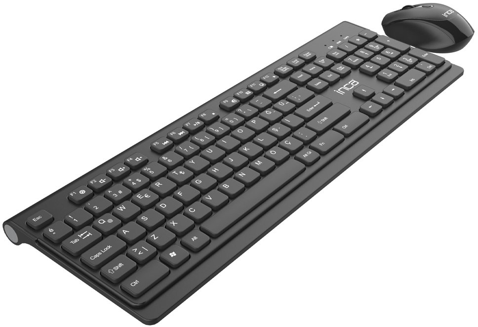 Set tastierë dhe mi Inca IWS-519, RF wireless, QWERTY turke, i zi