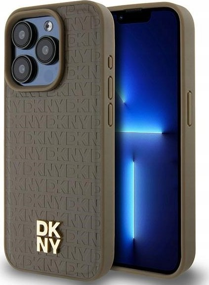 Mbulesë telefoni DKNY DKHMP15XPSHRPSW, për iPhone 15 Pro Max 6.7", hardcase lëkurë eco, kafe