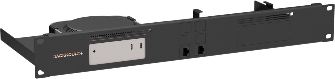 Mbajtës rackmount RACKIT RM, për 2x Apple Mac Mini M4, i zi