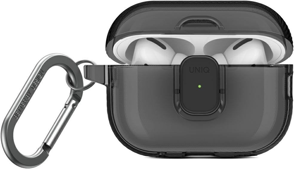 Kuti mbrojtëse Uniq Case Glase Pro për AirPods Pro 2, TPU, Smoke, gri