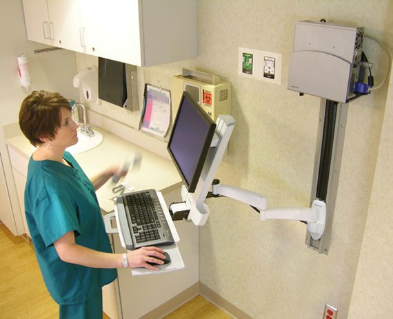 Mbajtëse për monitor dhe tastierë Ergotron 200-series, e bardhë