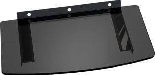 Mbajtëse murale Cabletech DVD dhe dekoder, raft xhami 36x25 cm, 10 kg, e zezë