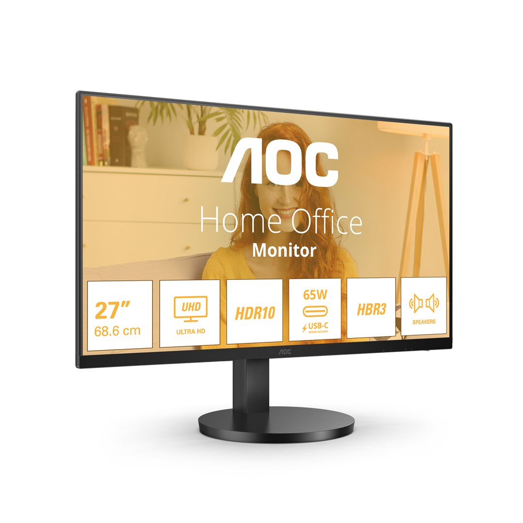 Монитор AOC U27B3CF, 27\", 4K UHD, 60Hz, црн