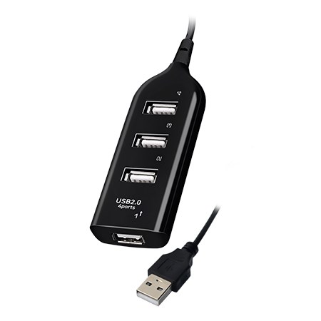Qendër USB Vakoss TC-234UX, 4 Porte, USB 2.0, e zezë